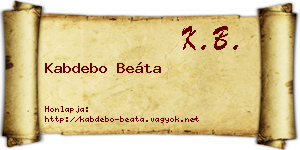 Kabdebo Beáta névjegykártya